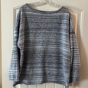 Talbots Women's 1x Sweater - Blue and Gray Stripes